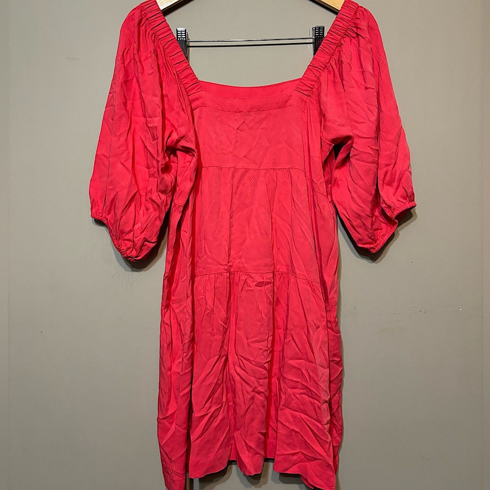 SHINESTAR Off-On Shoulder Coral Dress